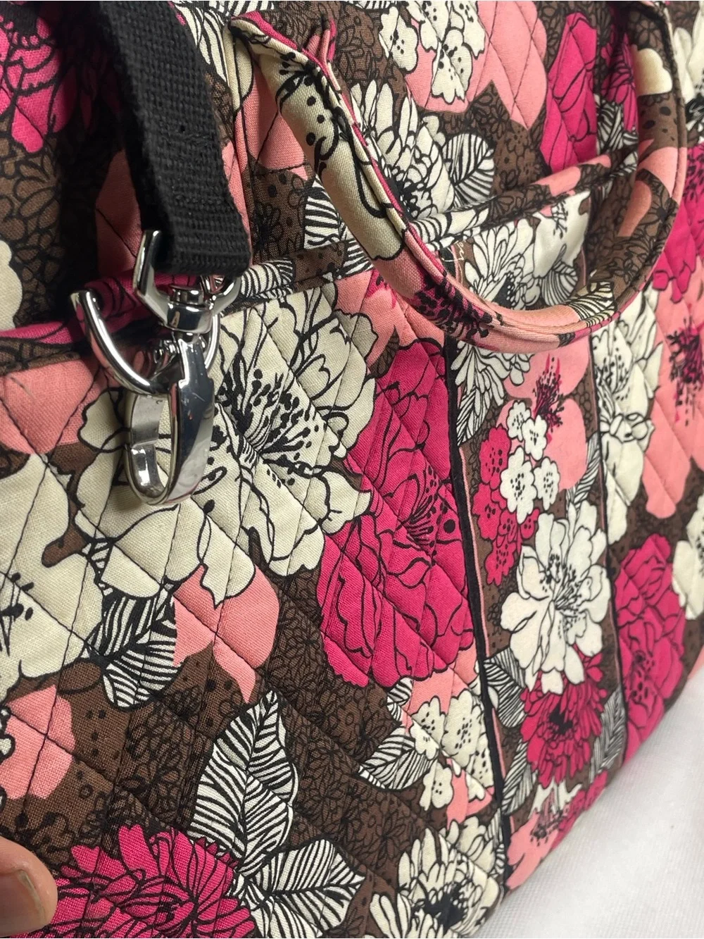 Vera Bradley Diamond Quilted “Mocha Rouge” Laptop Portfolio Computer Hard Case